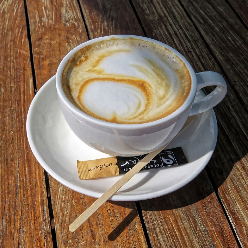 Illustrative stock photograph: Flat white coffee Highgate Cricket Club, Crouch End, London 01. This may differ from the café's actual product.